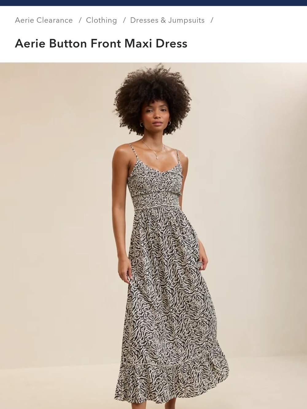 aerie Zebra Print Maxi Dress in Black & White